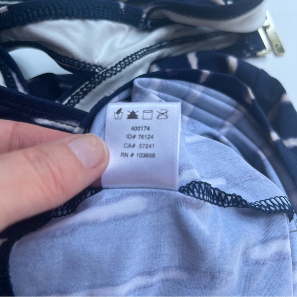 LOFT Beach Navy and White Tie Dye Tankini - Picture 8 of 8